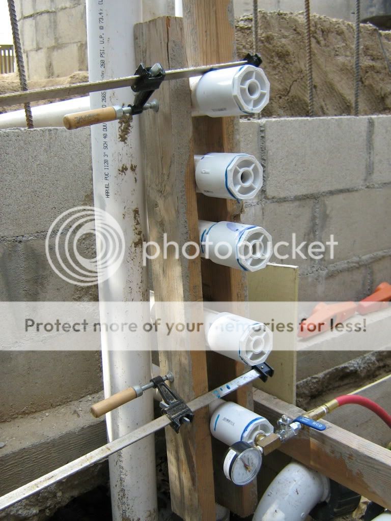 Pressure test PVC pipe.